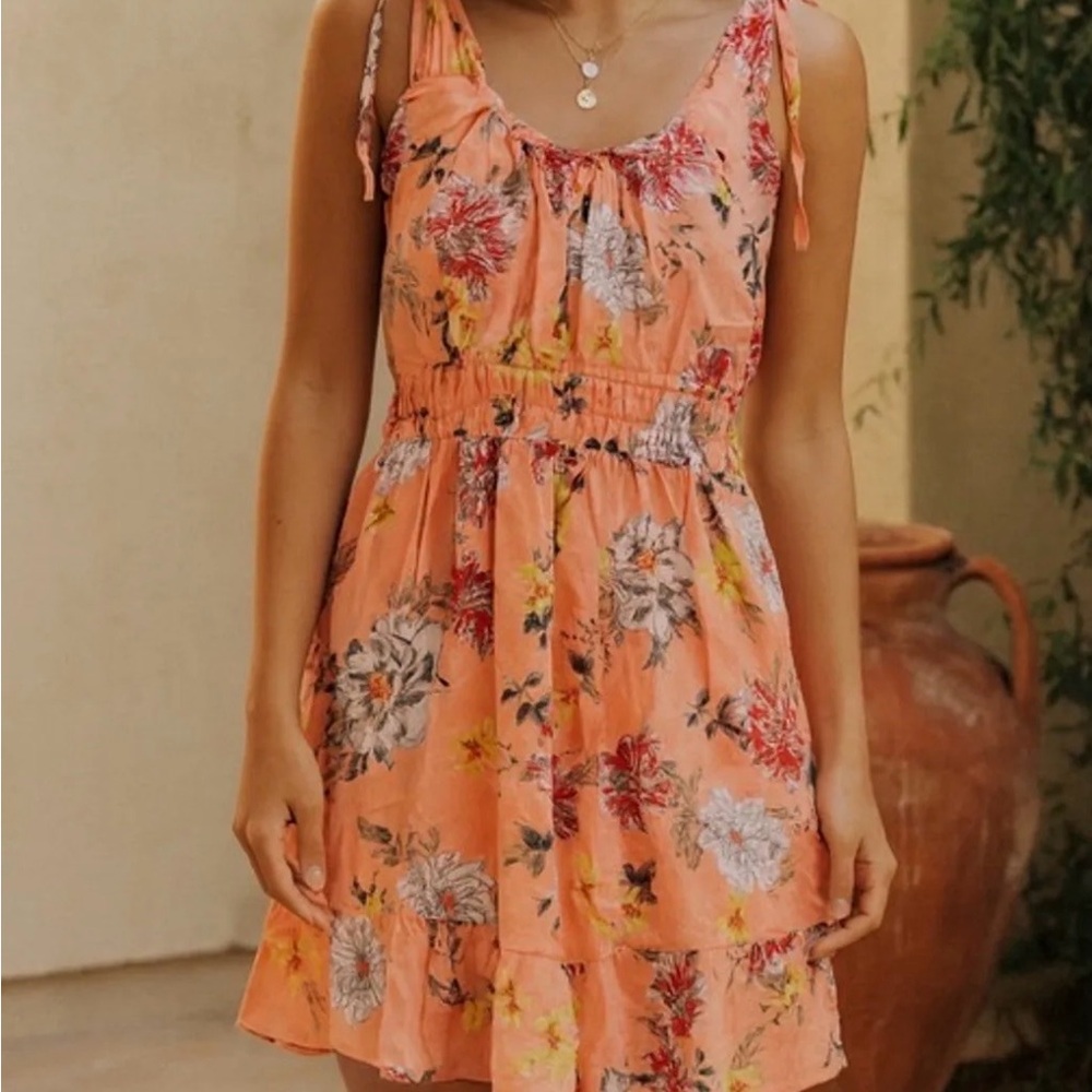 Maurices Peach Floral Mini Dress
